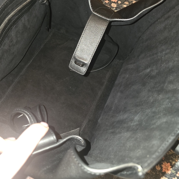 Celine STYLE Black Leather Tote Bag - Picture 3 of 4